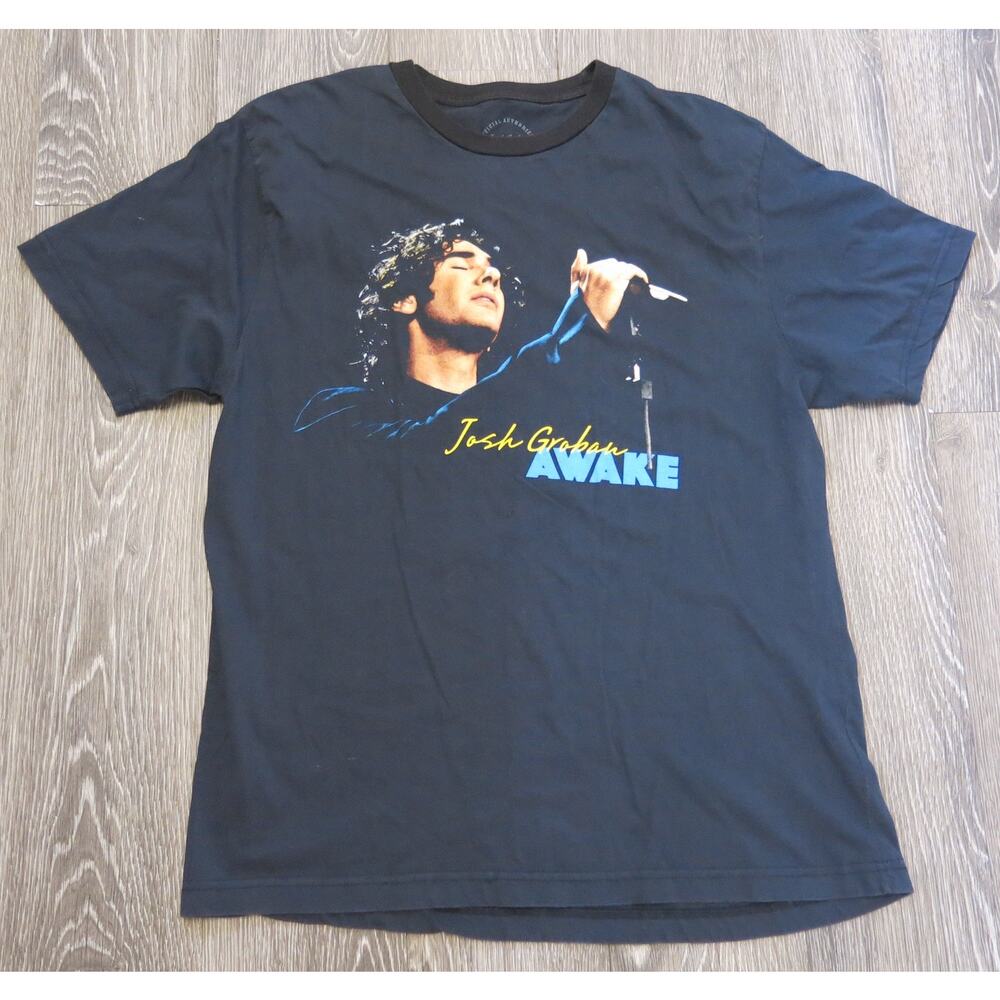JOSH GROBAN T Shirt Awake Tour 2007 Size L Black Official  Music Concert Casual